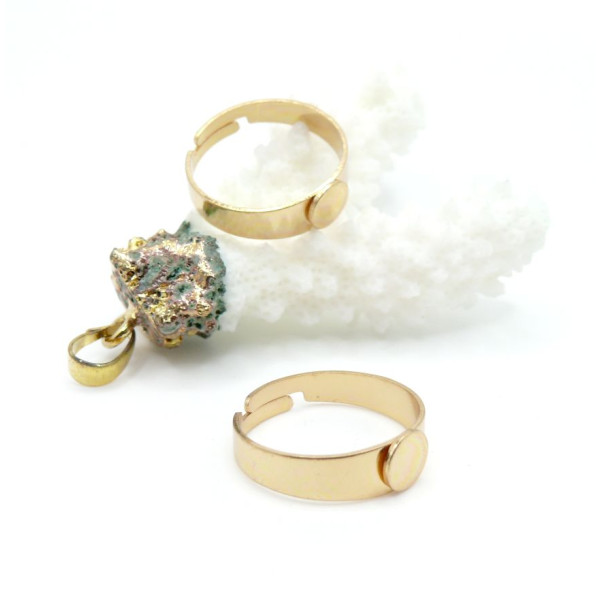 Supports de Bague Plateau Lisse 6mm – Acier Inoxydable 304 Doré à l'or fin 18K