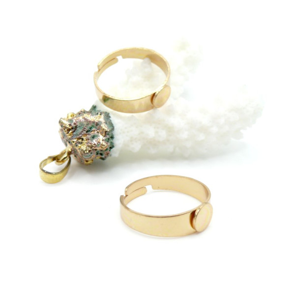 Supports de Bague Plateau Lisse 6mm – Acier Inoxydable 304 Doré à l'or fin 18K