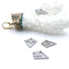 Pendentifs Double Triangle 10 mm – Acier Inox  Argenté