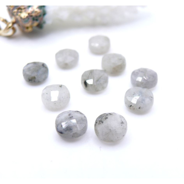 Perles Rondes Plates Facettées 6 mm – Labradorite