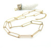 Collier 37.5 cm Maille Ovale Trombone 21 x 5 mm – Acier Inox 304 – Doré
