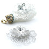 Estampes Pendentifs Filigrane Multi-Fleurs 39 mm 3D – Laiton Argenté