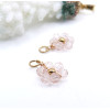 Pendentifs Fleur avec Perles Verre Rose Pâle – Acier Inoxydable 304 Doré