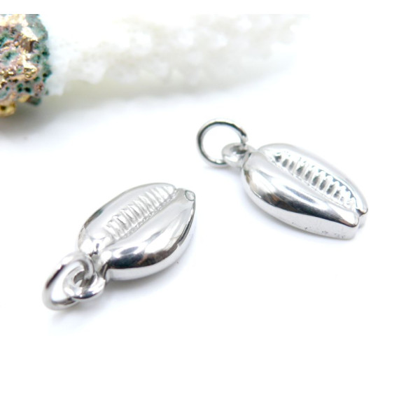 Pendentifs Breloques Coquillage Cauri Doré 18.6mm – Acier Inoxydable 304 PVD