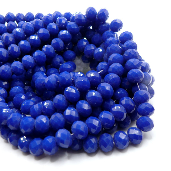 Perles  Rondelles Verre Facettées Rouge 10 x 8 mm – Couleur Bleu