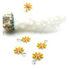 Pendentifs Fleur Marguerite Résine Émaillée JAUNE 7mm – Acier Inoxydable 304 Argenté