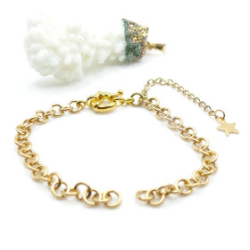 Bracelet Intercalaire Maille Rollo 15 cm – Acier Inox 304 – Doré