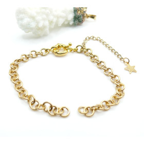 Bracelet Intercalaire Maille Rollo 15 cm – Acier Inox 304 – Doré