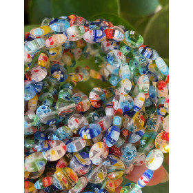 Perles Rondes Plates 8 x 3 mm – Verre Millefiori Multicolores