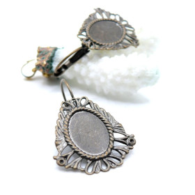 Supports Boucles d’oreilles Dormeuse Rétro Vintage – Laiton – Finition Bronze