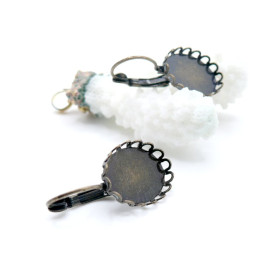 Supports de Boucles d’oreilles Vague 14 x 10 mm – Laiton – Finition Bronze