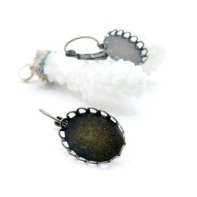 Supports de Boucles d’oreilles Vague 14 x 10 mm – Laiton – Finition Bronze