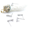 Boucles d’Oreilles Puces Tige Rectangle 10 mm avec anneau – Acier Inox 304 – Argenté