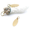 Pendentifs Ovales avec anneau 19 mm – Acier Inox 304 – Doré à l’Or fin 18K, placage IONIQUE (IP)