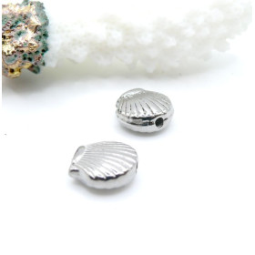 Perles Intercalaires Coquille Saint Jacques 9 mm – Acier Inox 304 – Argenté