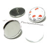 Supports de boutons à coudre 20mm argent platine et 2 cabochons en verre 20mm