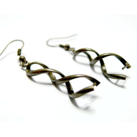 Supports de Boucles d’Oreilles Spirale 33x13mm – Finition Bronze