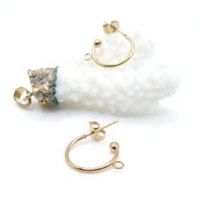 Boucles d’oreille Créoles avec attache et embouts 15mm – Acier Inoxydable 304 Doré à l'or fin 18K