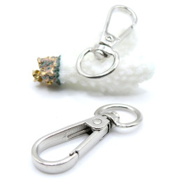 Grands Mousquetons Porte-Clés 48 mm – Métal Argent Platine