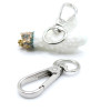 Grands Mousquetons Porte-Clés 48 mm – Métal Argent Platine