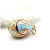 Pendentif Oeuf Résine Émaillée 28mm – Laiton Doré à l'Or Fin 18K