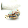 Pendentif Oeuf Résine Émaillée 28mm – Laiton Doré à l'Or Fin 18K