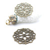 Pendentifs multiconnecteurs Fleur dentelle Laiton finition Bronze