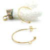 Boucles d’Oreille Créoles avec Attache et Embouts 25mm, Acier Inoxydable 304  Doré à l'or fin 18K