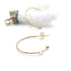 PS11866736 – Lot de 2 Boucles d’Oreille Créoles avec Attache et Embouts 25mm, Acier Inoxydable 304  Doré à l'or fin 18K