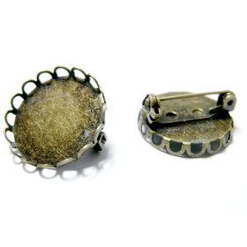 Supports de Broche S Vague 25mm, laiton finition BRONZE