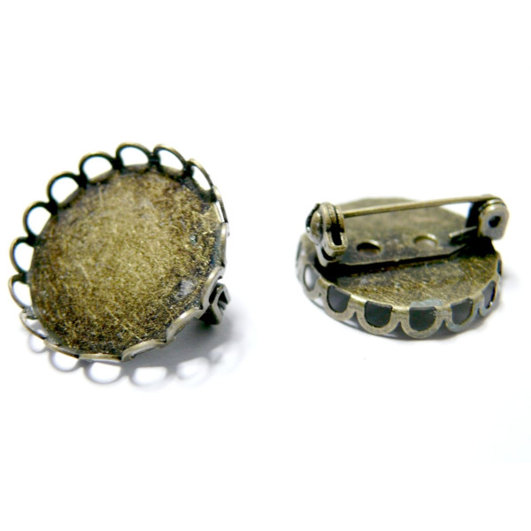 Supports de Broche S Vague 25mm, laiton finition BRONZE