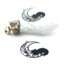 Estampes Pendentifs Filigrane Chat sur Lune 26 mm – Métal – Finition Noir