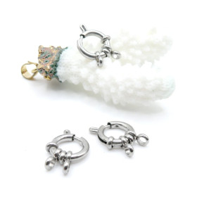 Mousqueton avec deux anneaux d'accroche 12 mm – Acier Inoxydable Argenté