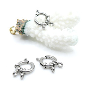 Mousqueton avec deux anneaux d'accroche 12 mm – Acier Inoxydable Argenté