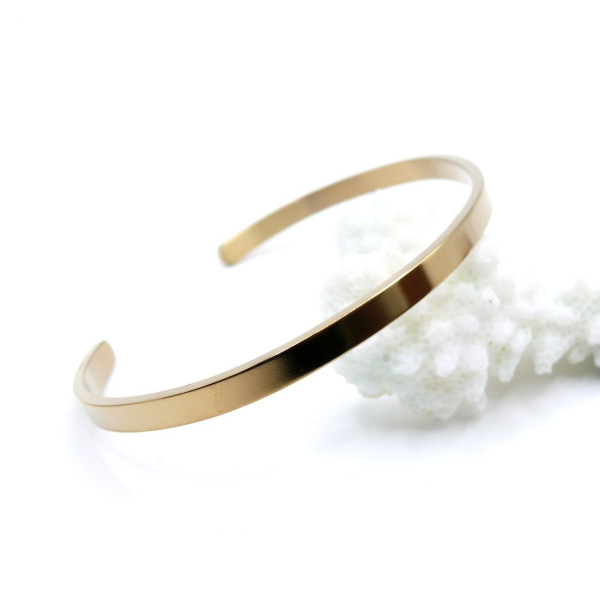 Support de Bracelet Jonc 4mm – Acier Inoxydable 304 Doré