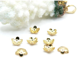 Coupelles Fleur 6mm – Acier Inoxydable Doré