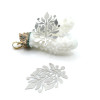 Estampes Pendentifs Feuille Stylisée 37 mm – Métal – Argenté