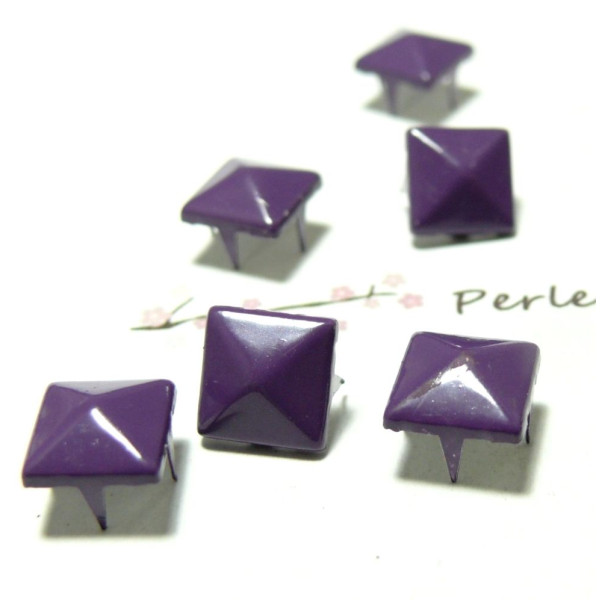 Clous Rivet 9mm Pyramide Carrée à 4 Griffes Violet