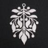 Estampes Pendentifs Feuille Stylisée 37 mm – Métal – Argenté