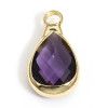 Pendentifs Forme Goutte 14 mm en Verre Facetté – Laiton – Finition Doré