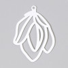 Estampes Pendentifs Fleur Stylisée 45 mm – Métal Blanc