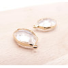 S11934608 – Lot de 2 Pendentifs Forme Géométrique 20 mm en Verre – Laiton – Finition Doré