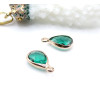 Pendentifs Forme Goutte 14 mm en Verre Facetté – Laiton – Finition Doré