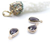 Pendentifs Forme Goutte 14 mm en Verre Facetté – Laiton – Finition Doré