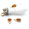 Pendentifs Forme Goutte 14 mm en Verre Facetté – Laiton – Finition Doré