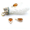 Pendentifs Forme Goutte 14 mm en Verre Facetté – Laiton – Finition Doré
