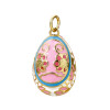 Pendentif Oeuf Résine Émaillée 28mm – Laiton Doré à l'Or Fin 18K