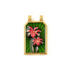 Pendentif Rectangle 30 mm avec Palmier en Résine Émaillée – Acier Inox 304 – Doré à l’Or fin 18K, placage IONIQUE