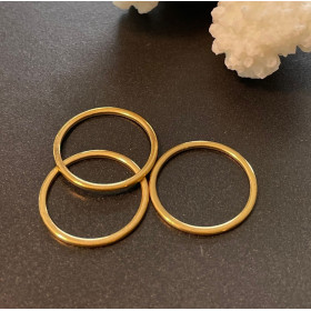 Pendentifs Anneaux Ronds 25 mm – Acier Inoxydable Doré à l' or fin 18K, IONIQUE