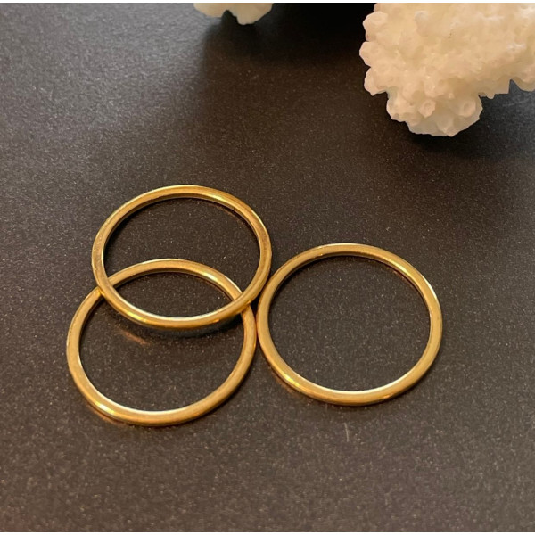 Pendentifs Anneaux Ronds 25 mm – Acier Inoxydable Doré à l' or fin 18K, IONIQUE